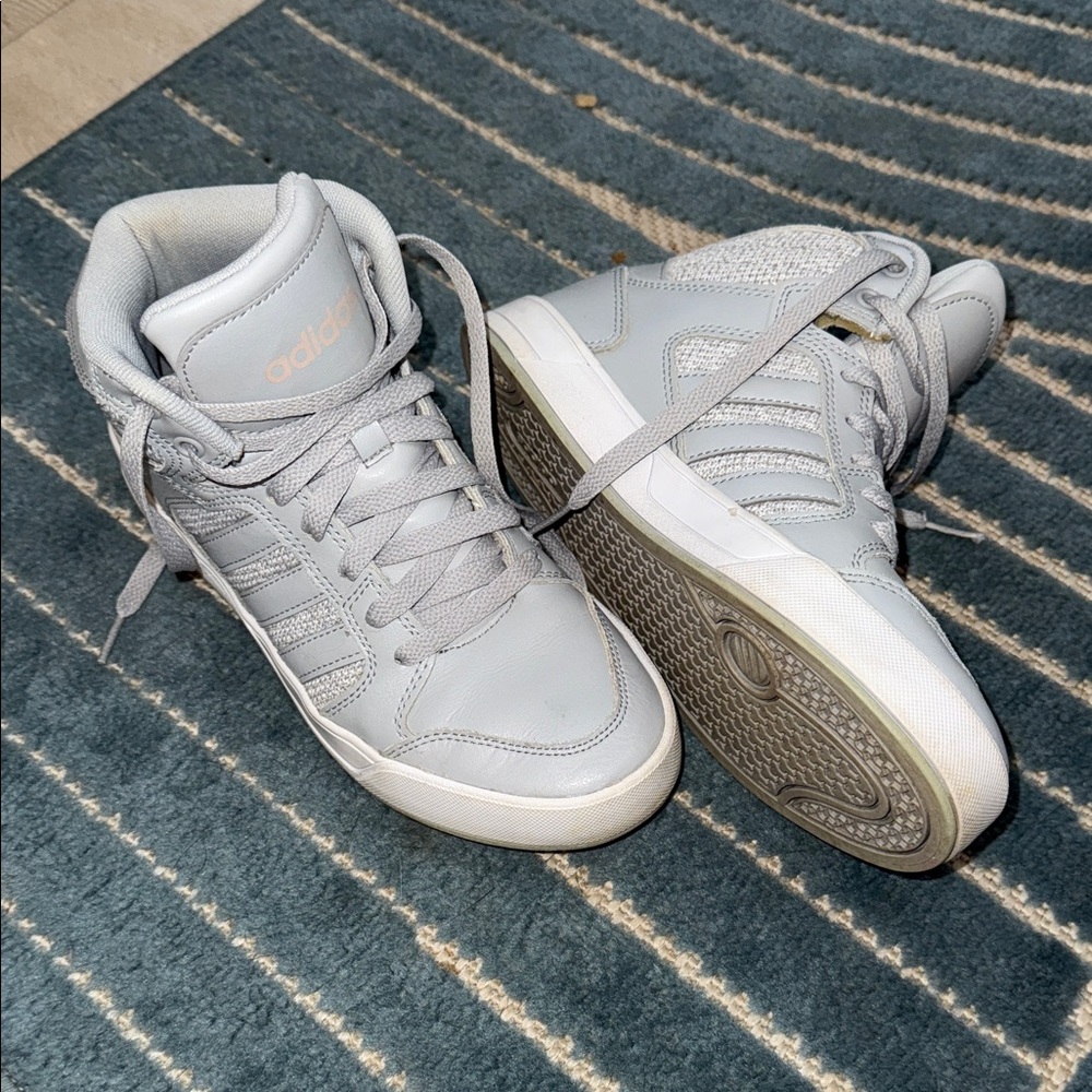 Adidas Light Gray High-Top Sneakers